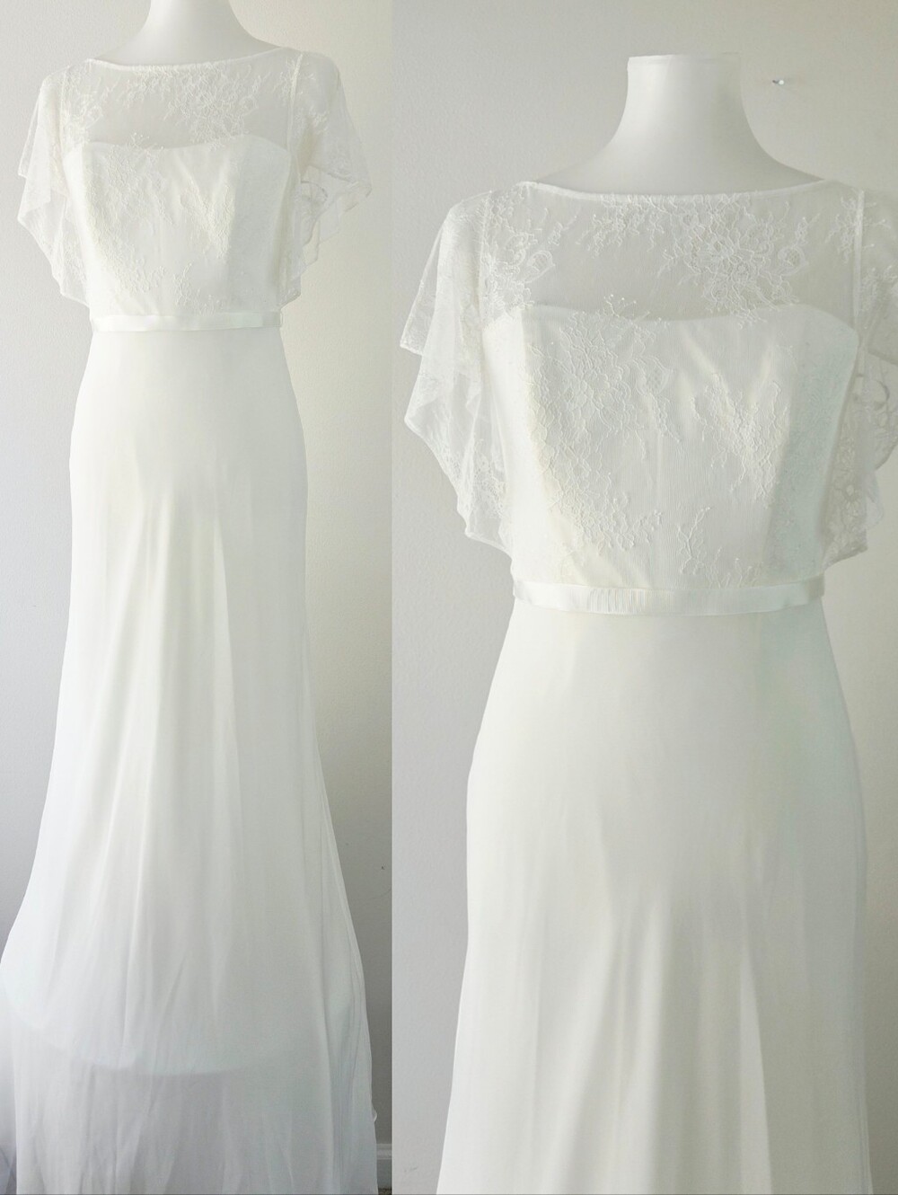 David's Bridal Wonder by Jenny Packham Ivory Wedding Dress Gown Size 4